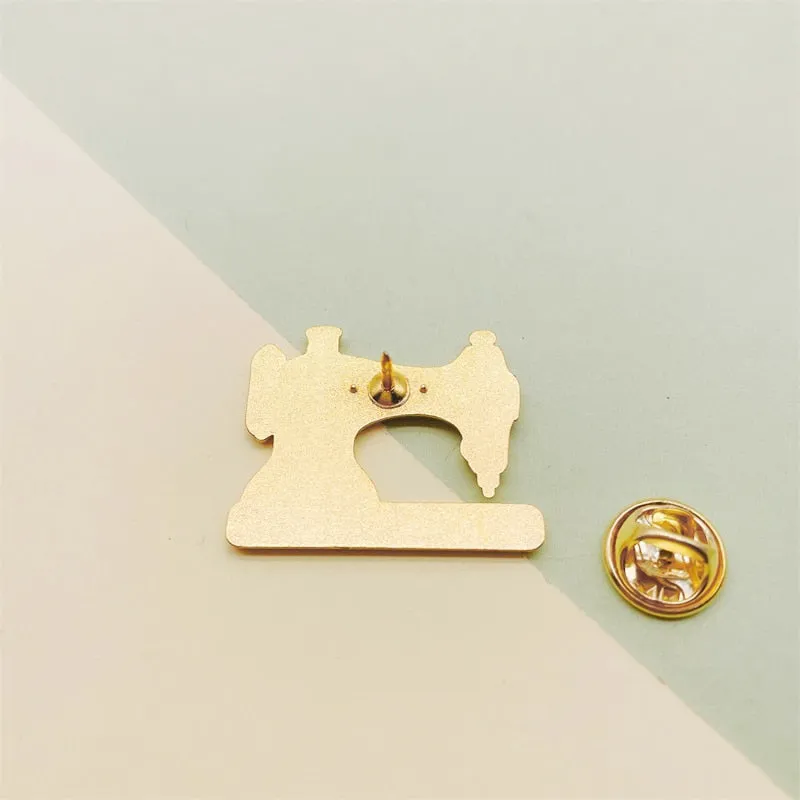 Cartoon Creativity Sewing Machine Scissors Needle Yarn Enamel Pins Cute Alloy Badge Fun Accessories Woman Jewelry Gift For Kid