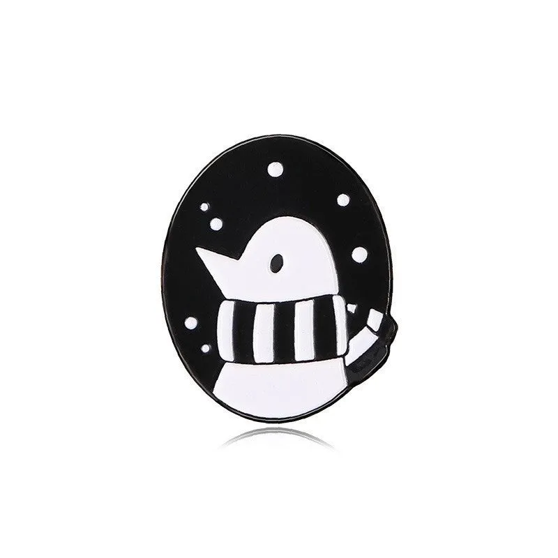 Cartoon Style Cute Snowman Alloy Enamel Plating Unisex Brooches Collar Pin