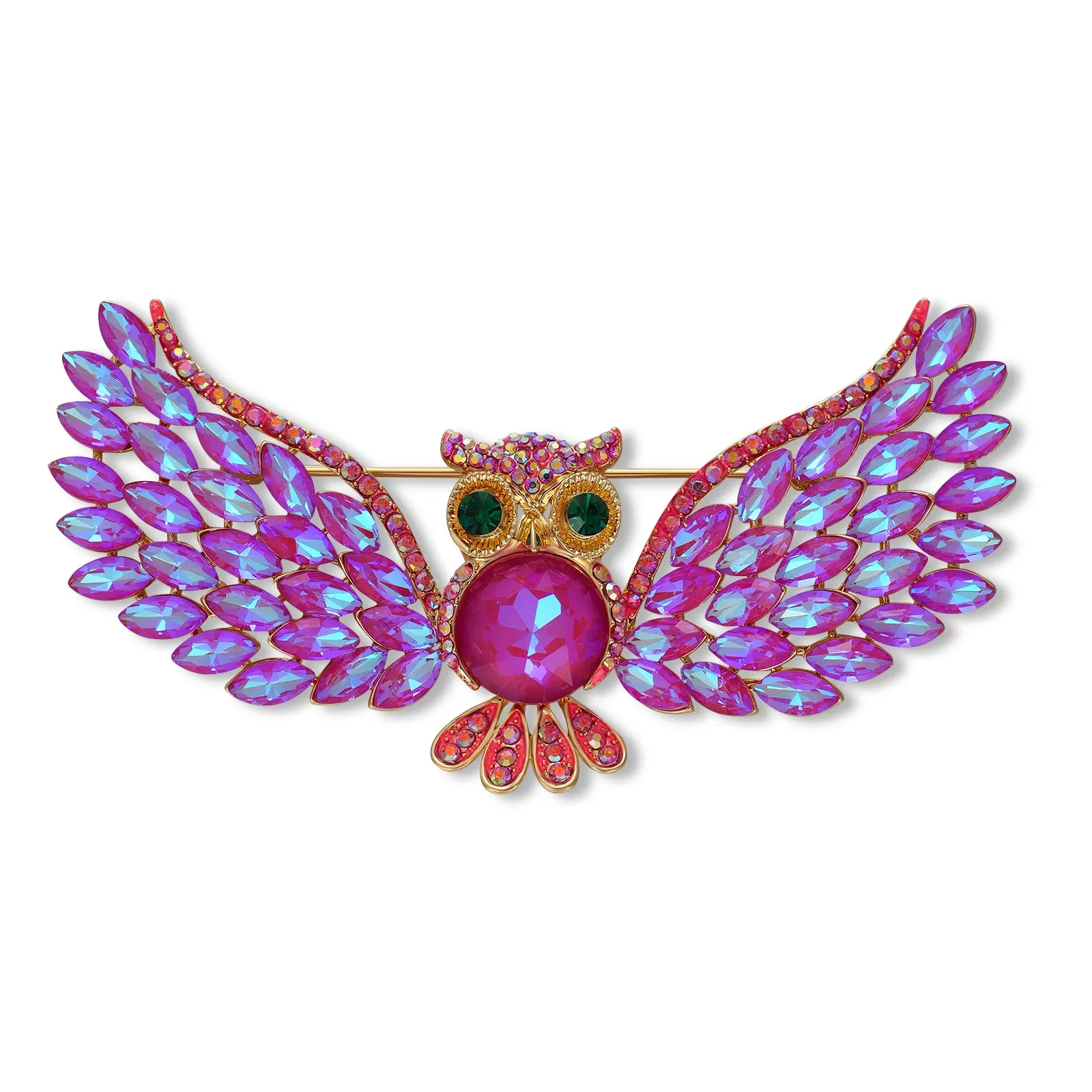 Centre Crystal Owl Brooch