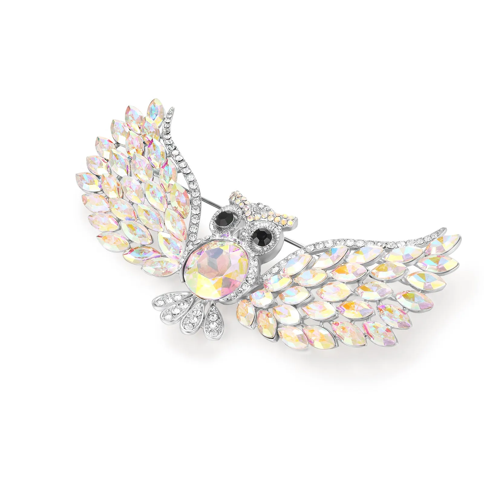 Centre Crystal Owl Brooch