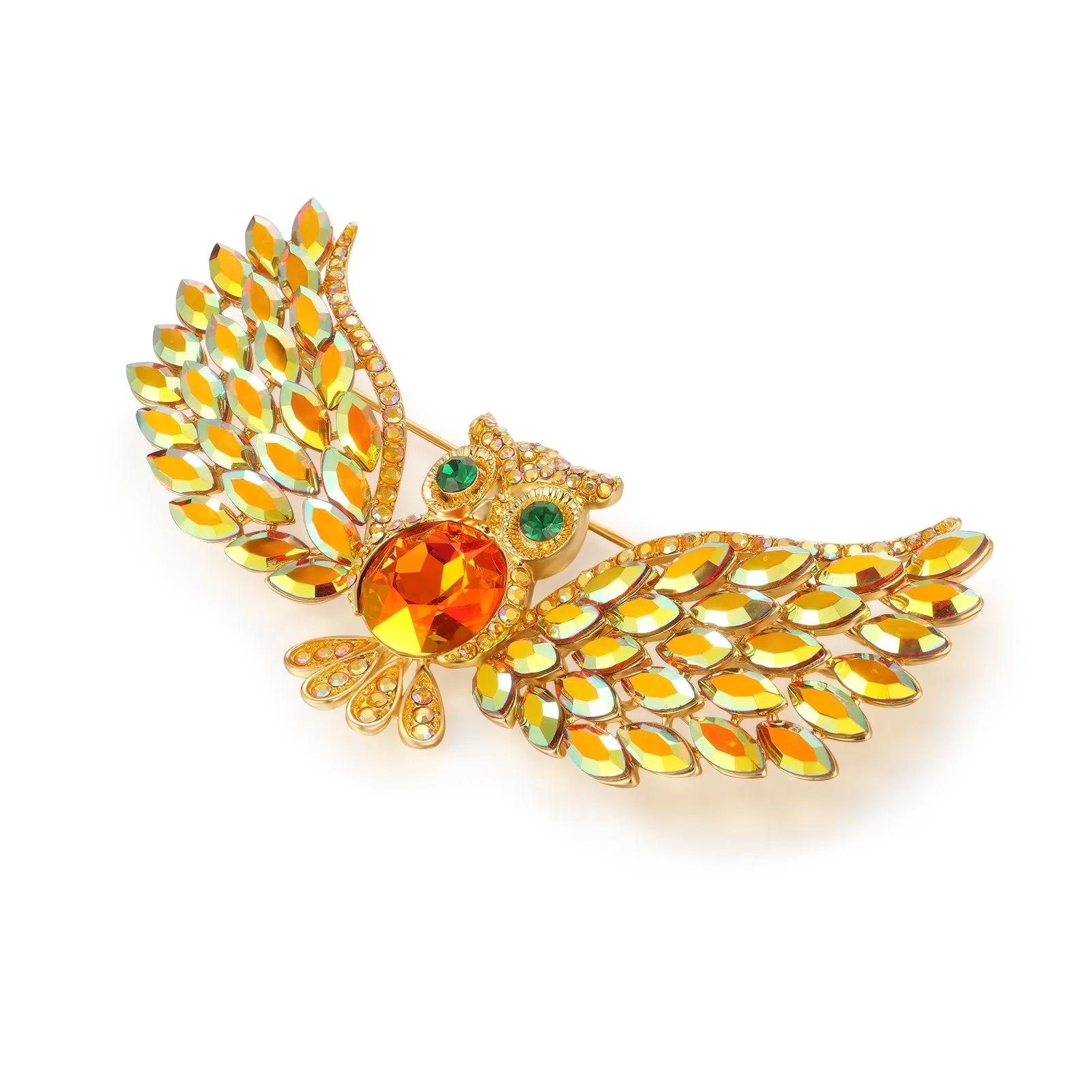 Centre Crystal Owl Brooch