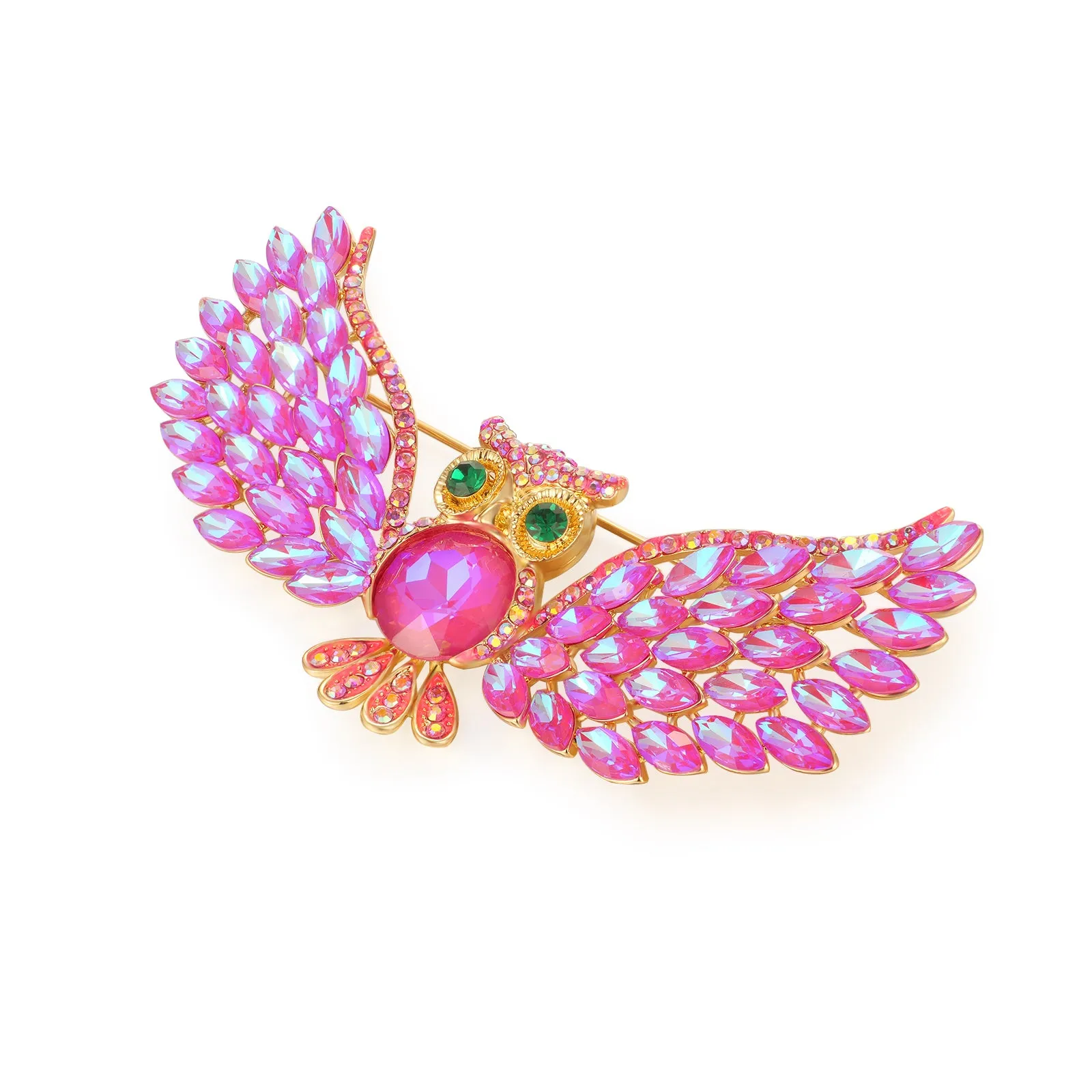 Centre Crystal Owl Brooch