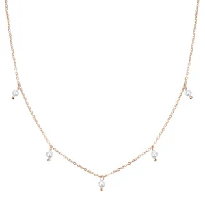 Cinque Pearl Chain Necklace Rose Gold