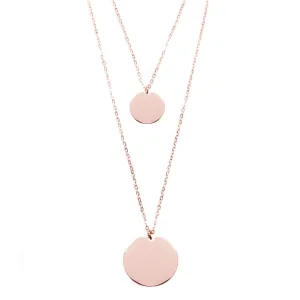 Circle Layered Necklace Rose Gold