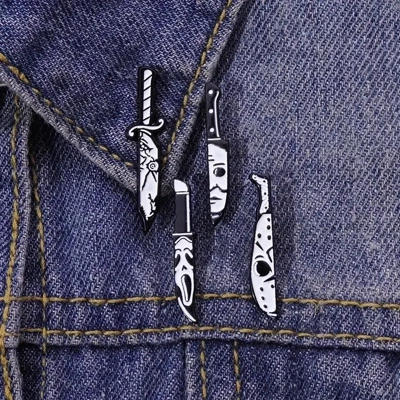 Cool Style Dagger Skull Alloy Enamel Plating Unisex Brooches