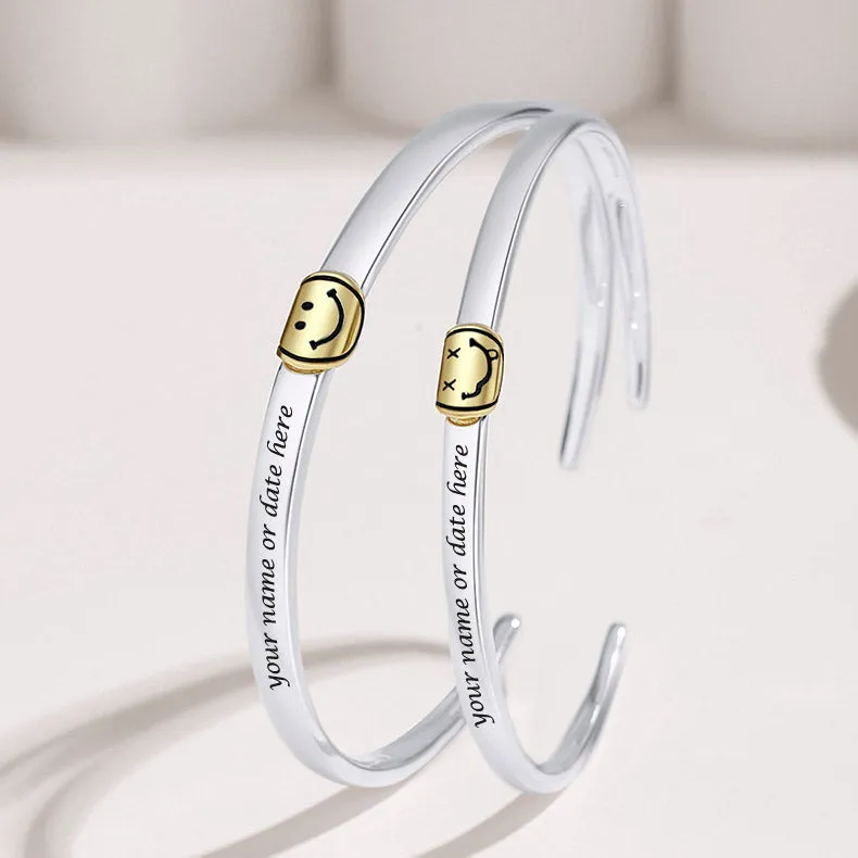 Cute Custom Couple Bangle Bracelets Set