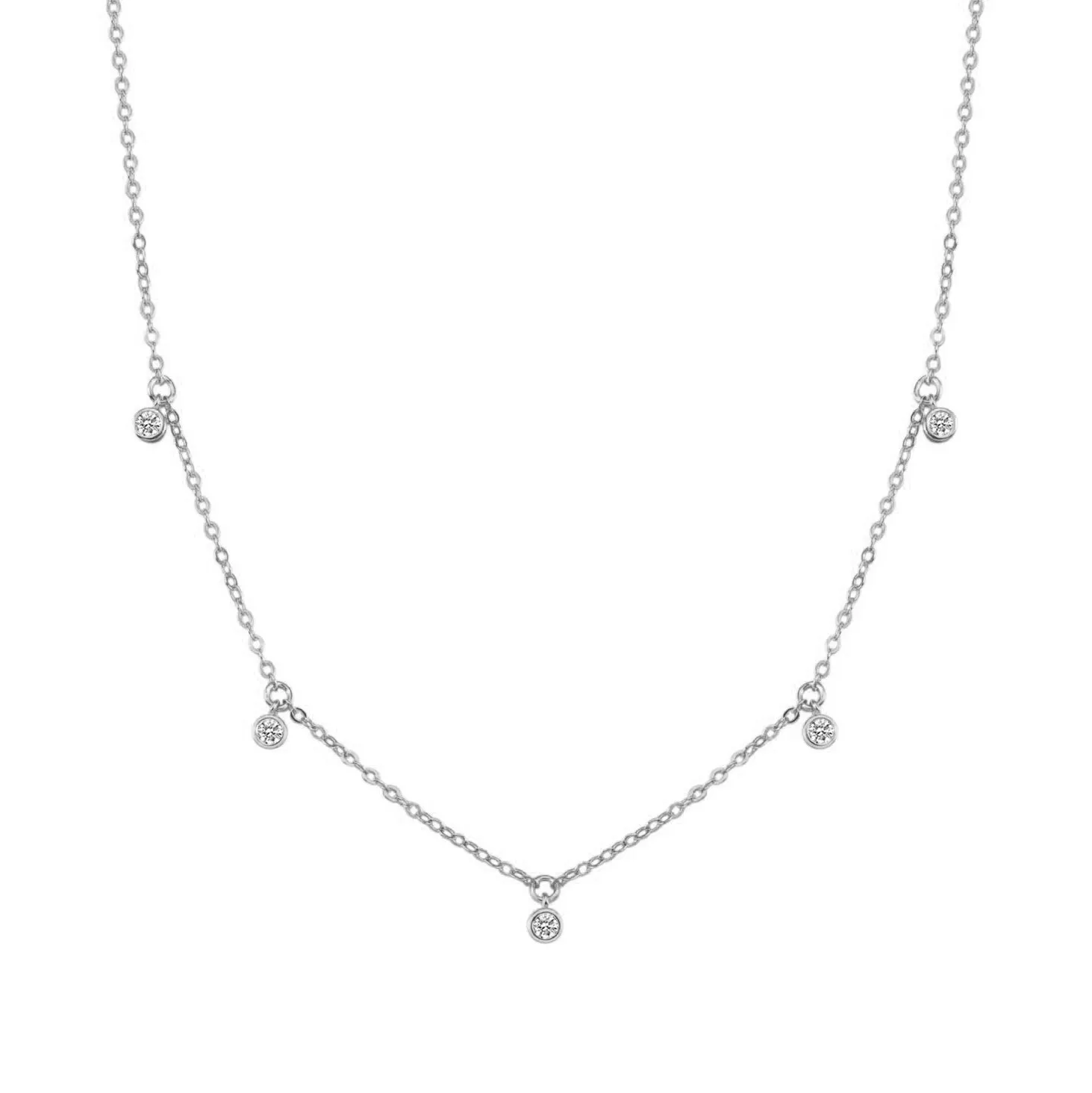 Dazzling Charm Necklace Sterling Silver