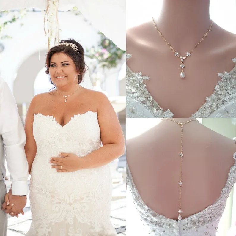 Delicate Back Jewelry for Wedding Dress-Leila