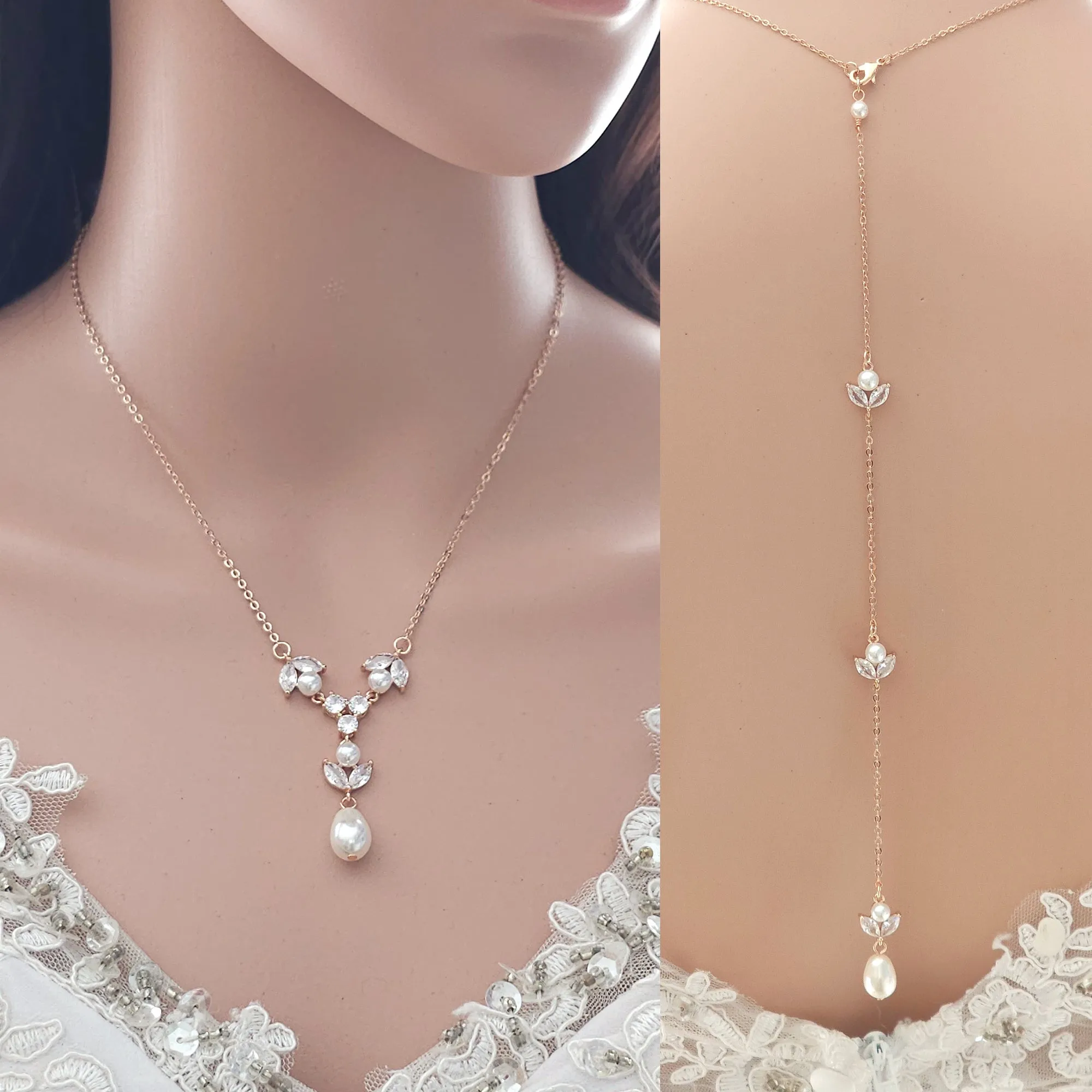 Delicate Back Jewelry for Wedding Dress-Leila