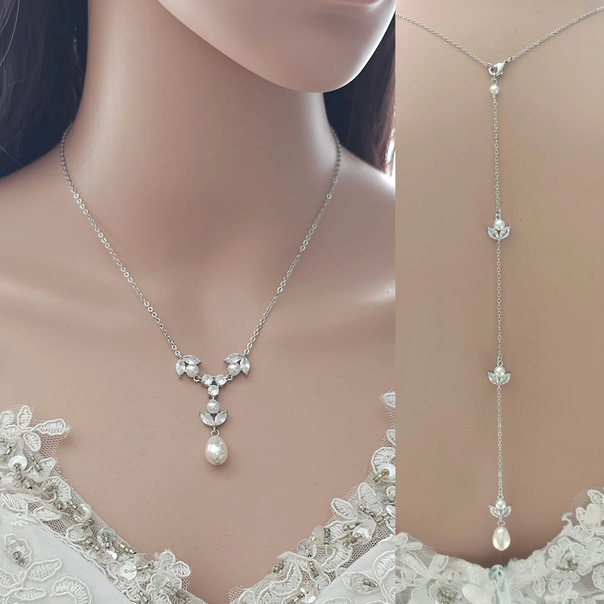 Delicate Back Jewelry for Wedding Dress-Leila