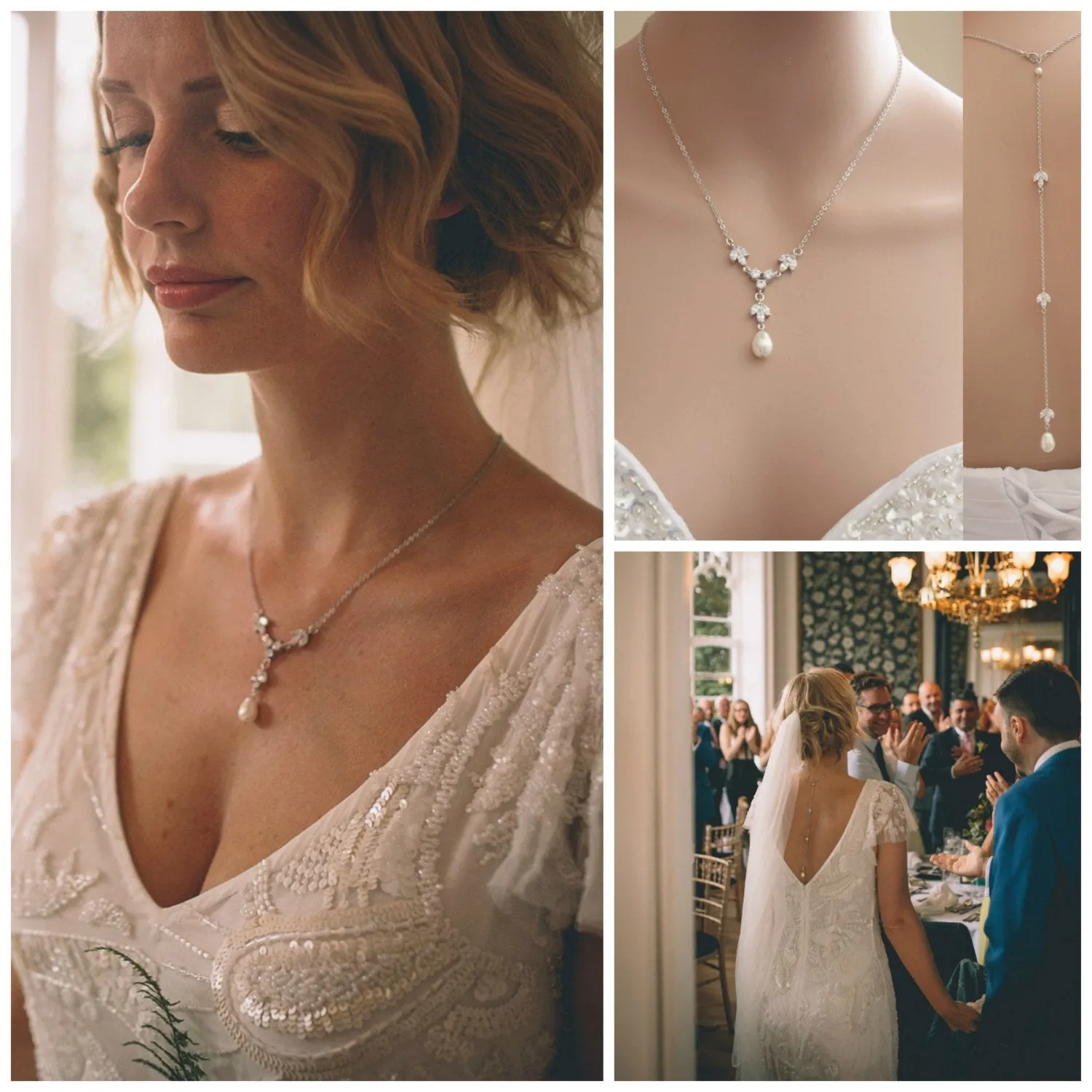 Delicate Back Jewelry for Wedding Dress-Leila