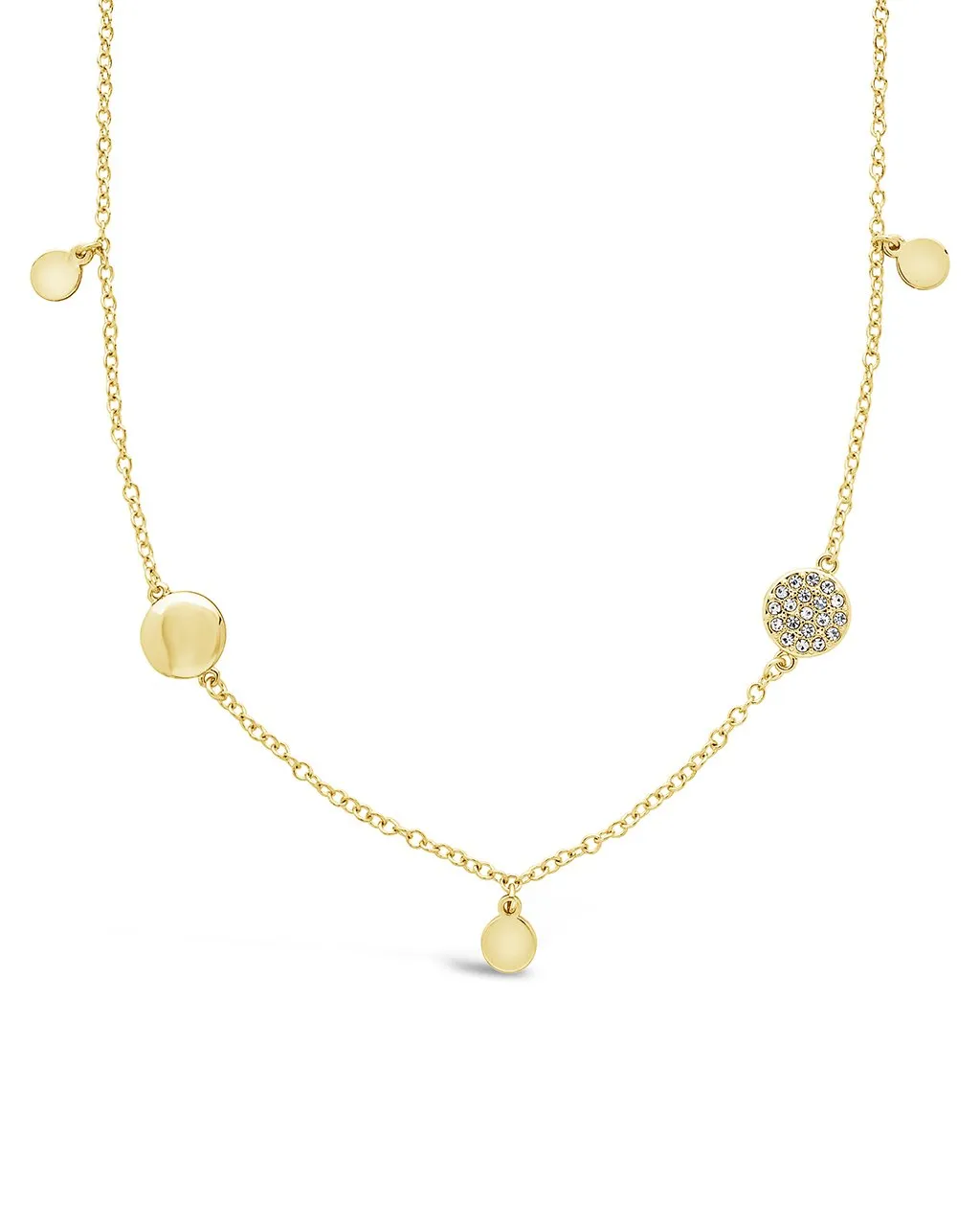 Delicate CZ Disk Station Necklace