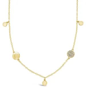 Delicate CZ Disk Station Necklace