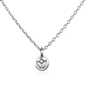 Delicate Flower Silver Lotus Necklace