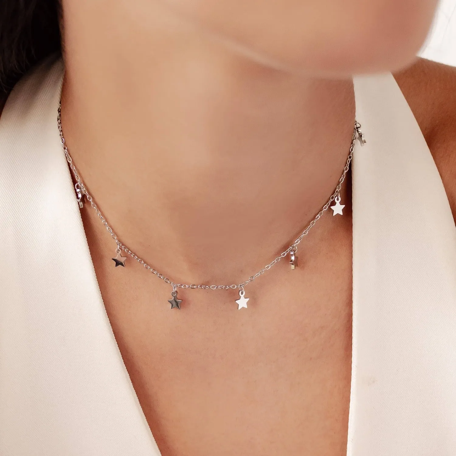 Delicate Star Necklace Silver