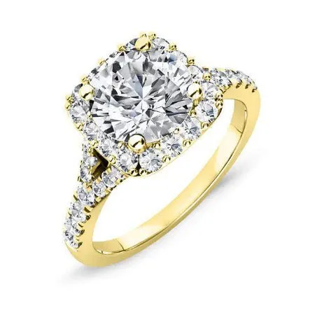 Desert Rose - Round Moissanite Engagement Ring