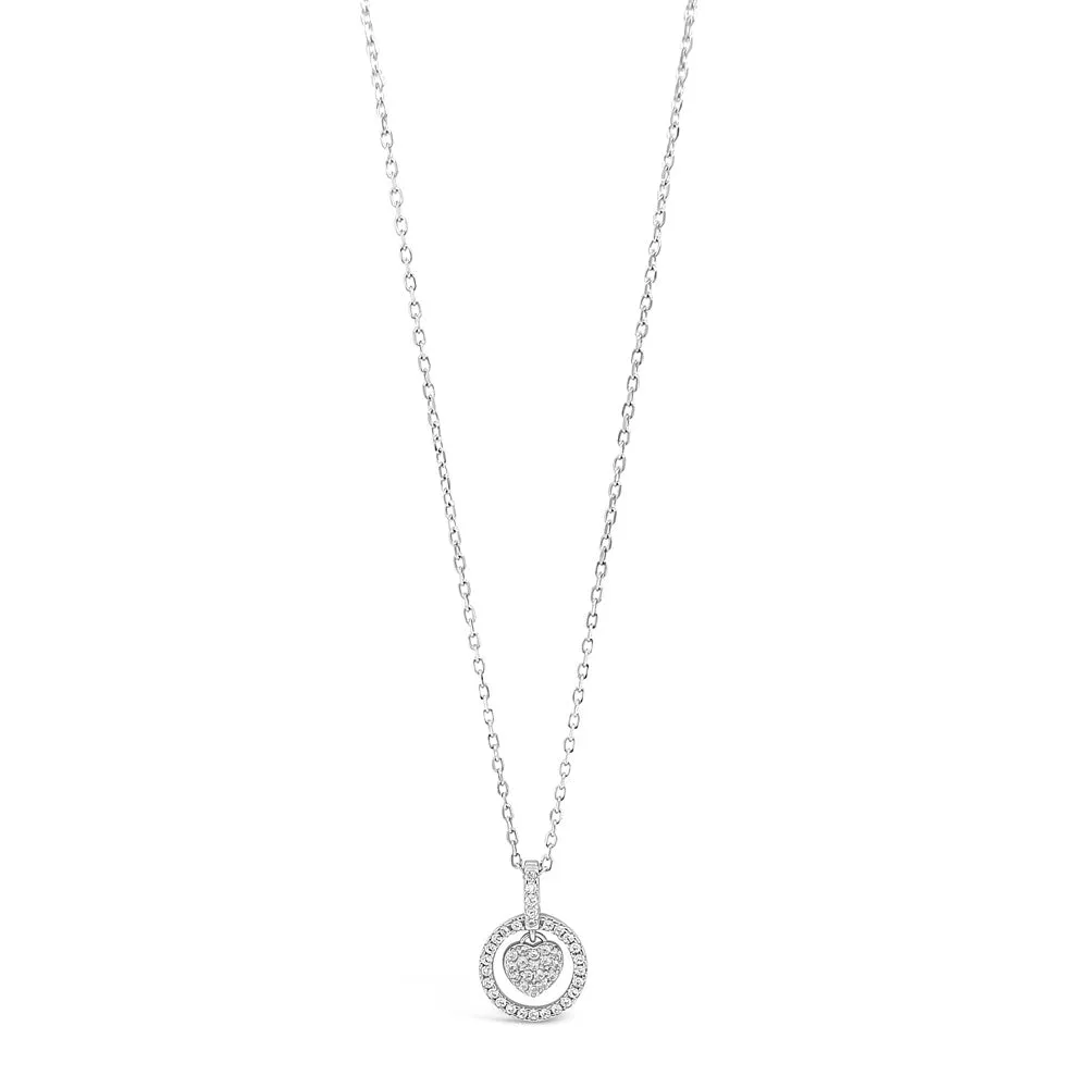 Evie Heart Children Sterling Silver Circle Pendant