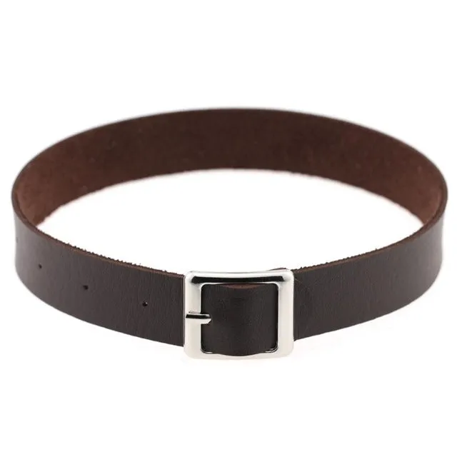 Fine quality Harajuku Belt Collar Choker Necklace PU Leather Choker Punk Goth 41*2cm