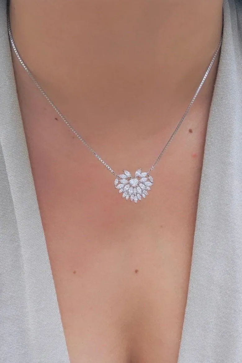 Floral Zirconia Necklace