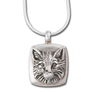 Fox Silver Silver Frame Pendant Necklace by Jane Heart