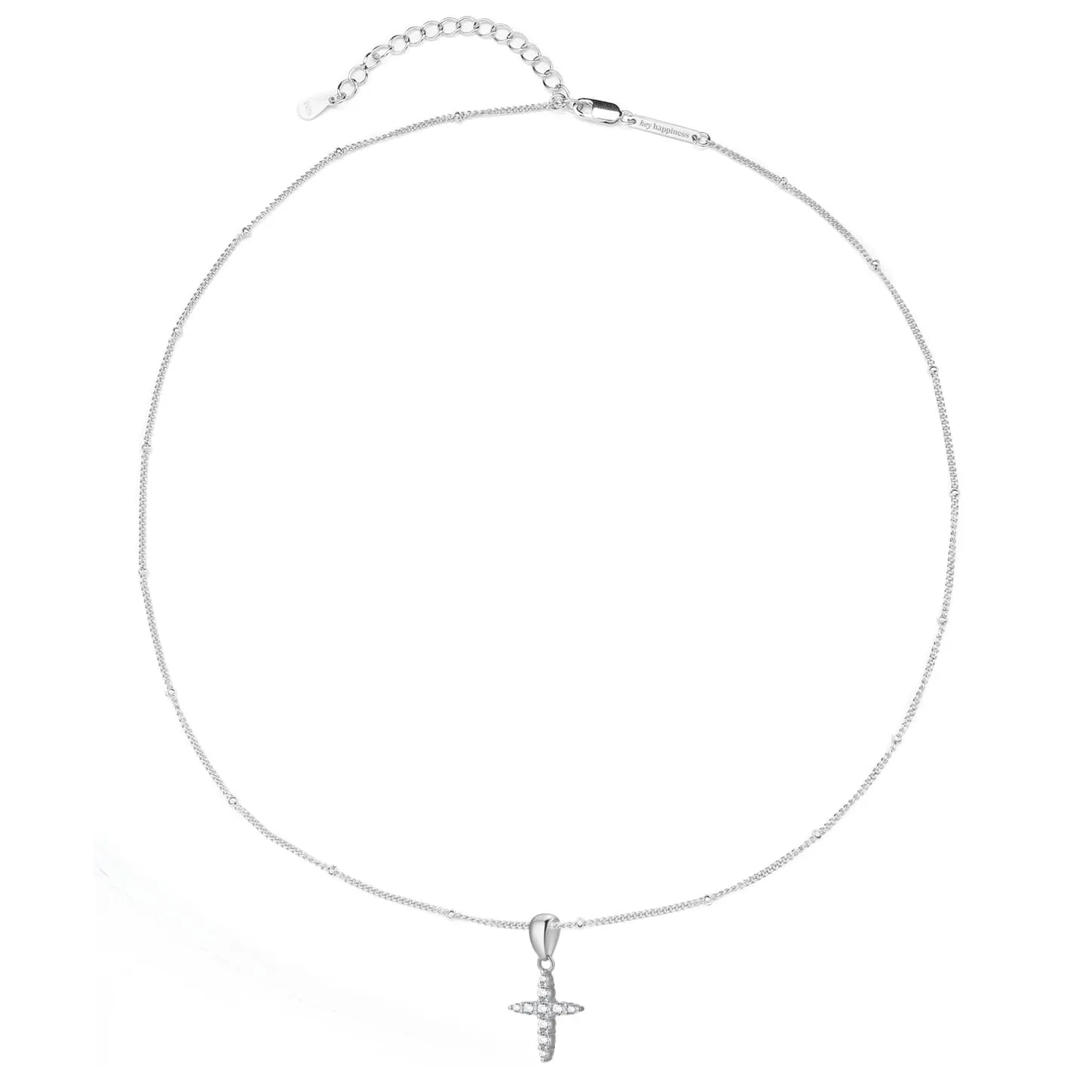 Gemstone Cross Pendant Necklace Sterling Silver