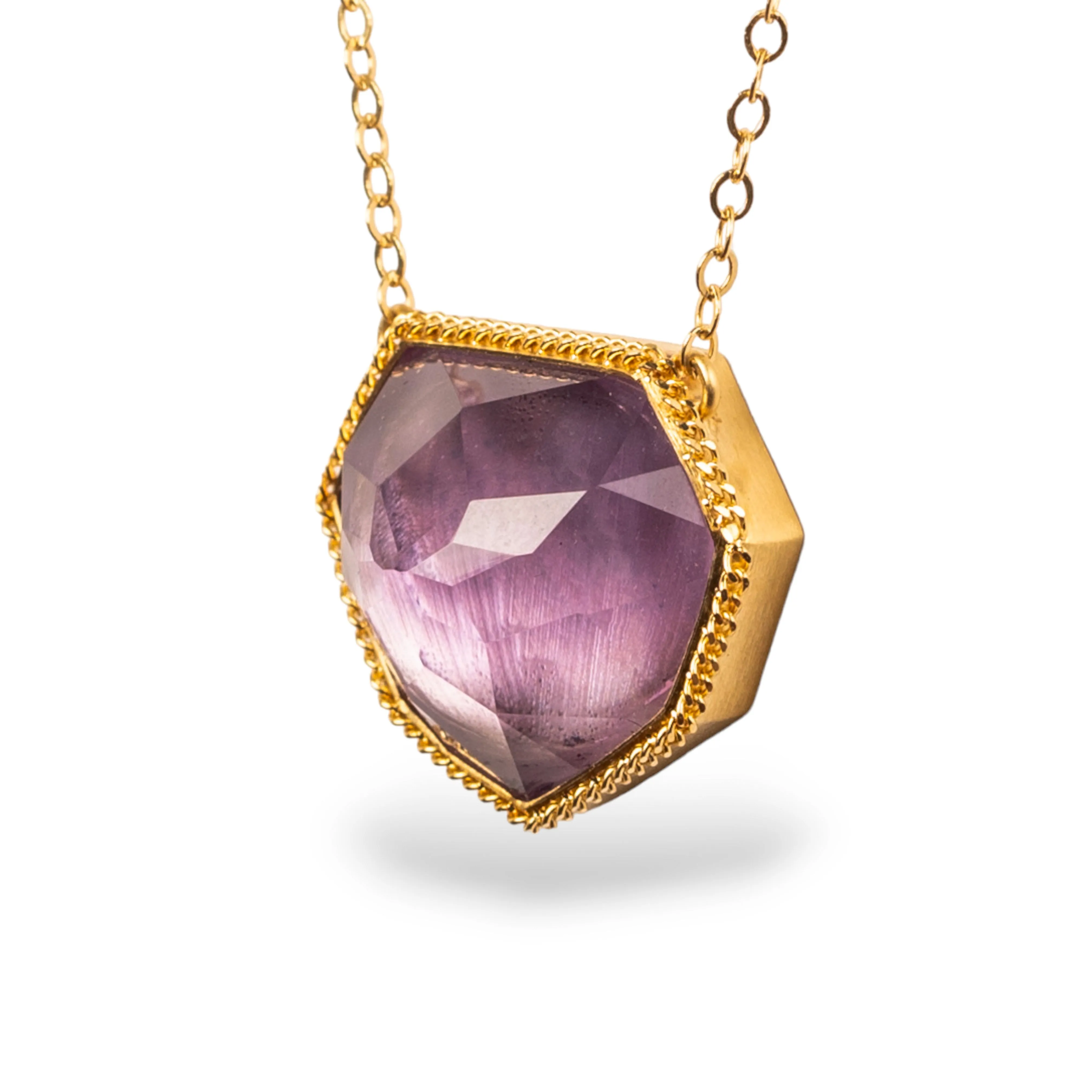 Geometric Amethyst Necklace