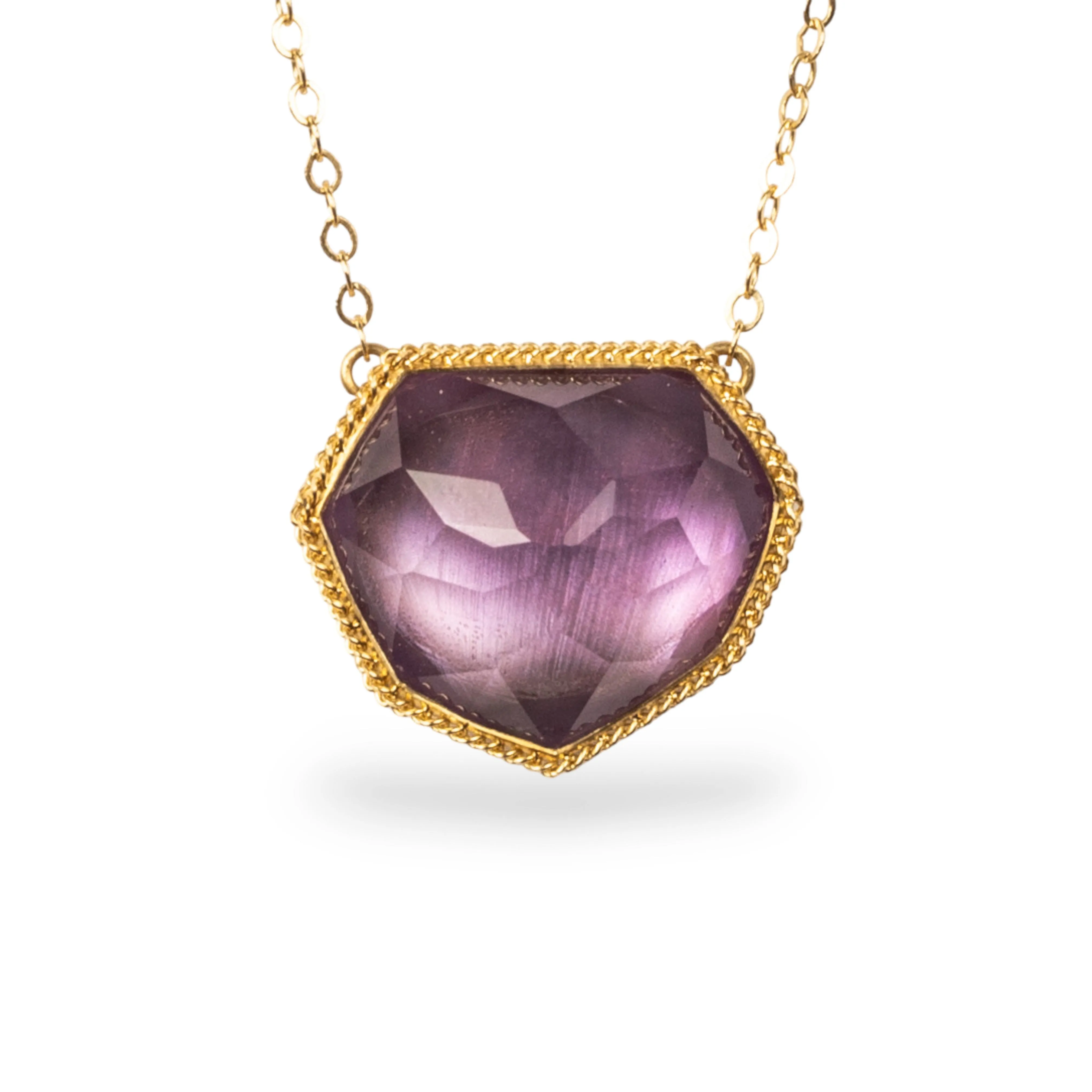 Geometric Amethyst Necklace