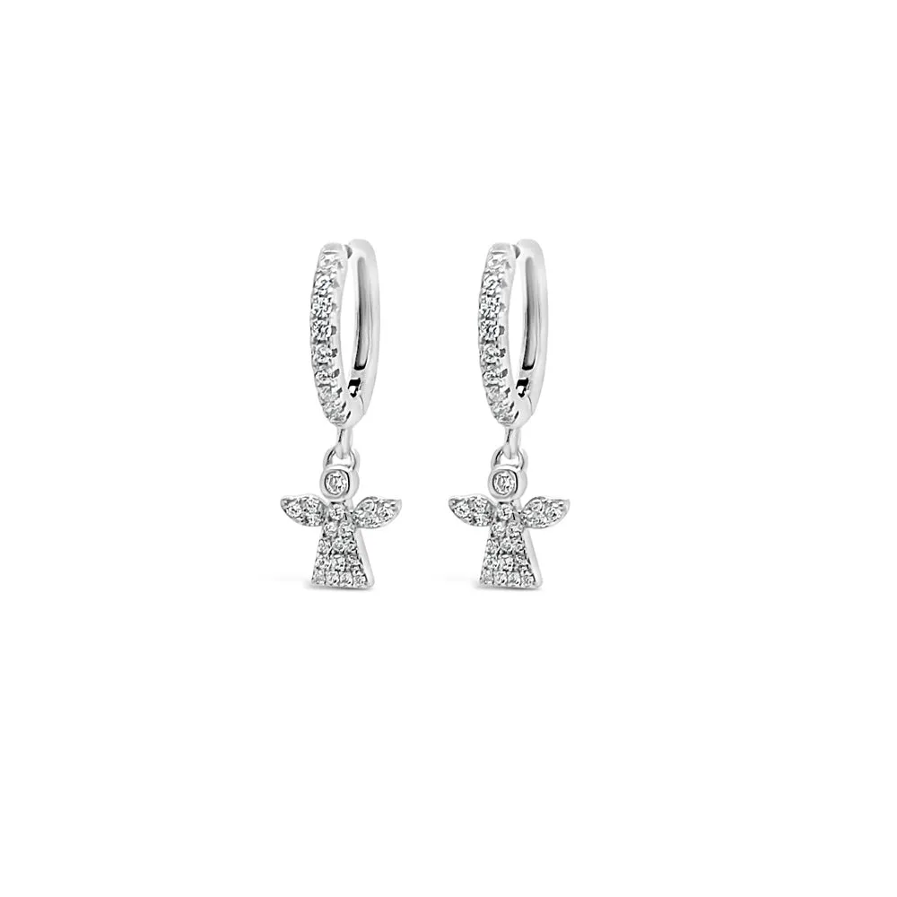 Gloria Children Sterling Silver Angel Earrings