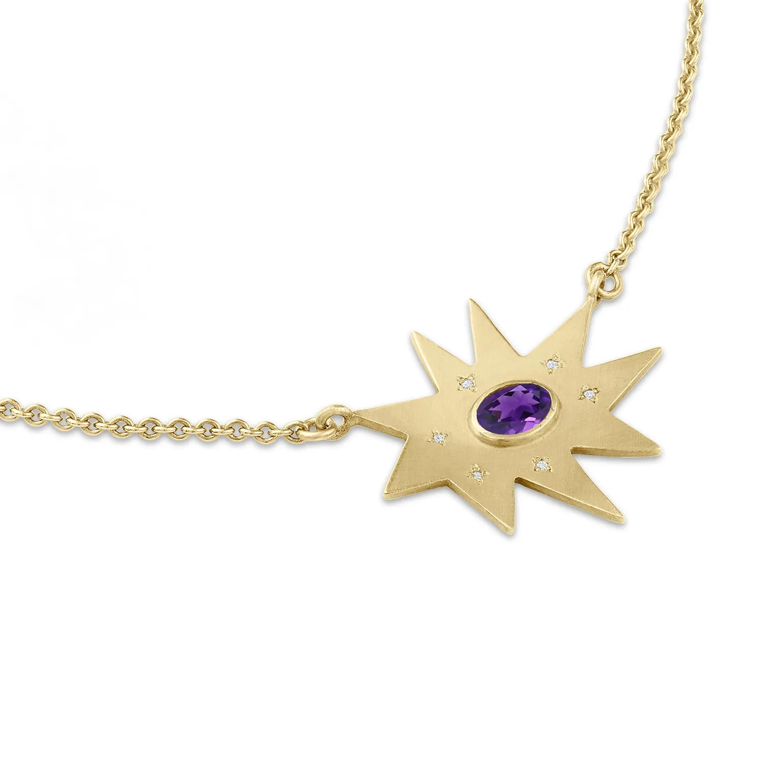 Gold Maxi KAPOW! Necklace: Amethyst