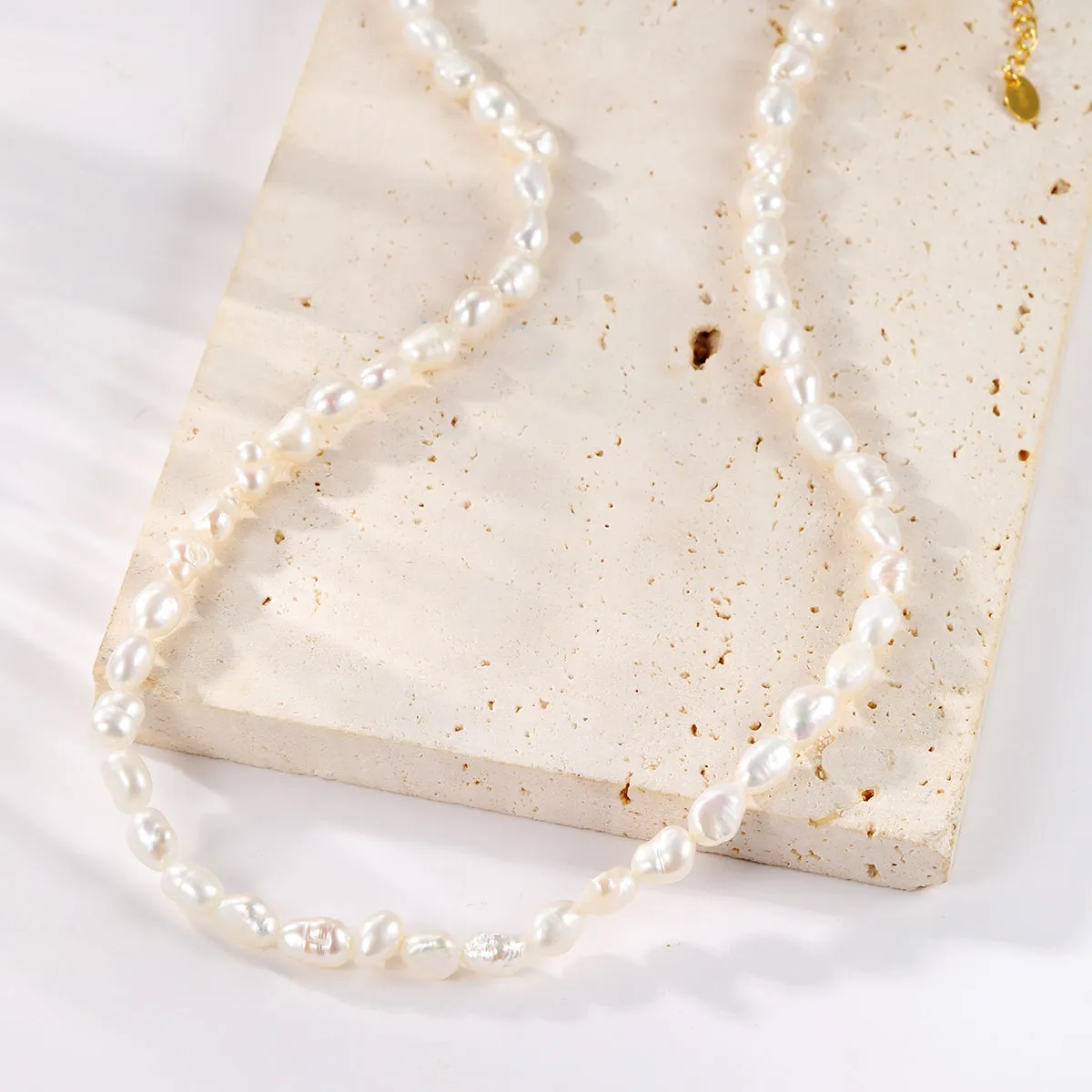 Grace Pearl Necklace Sterling Silver Gold