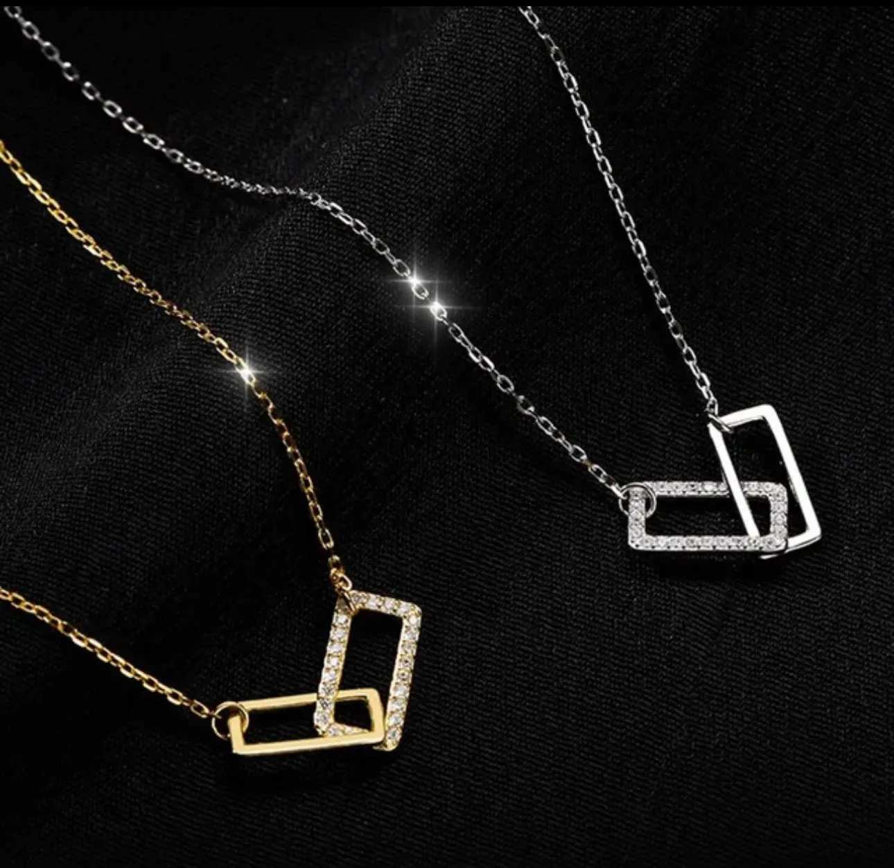 HUXLEY - Gold or Silver Double Pendant Necklace