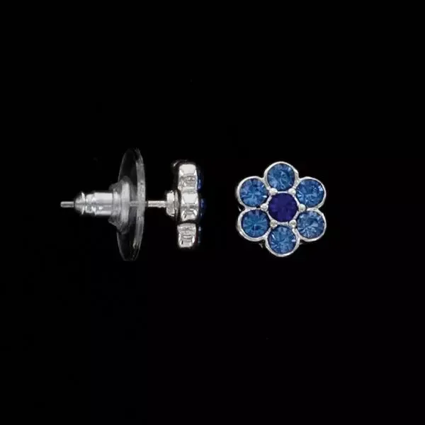 Ladies Sapphire Flower Earrings