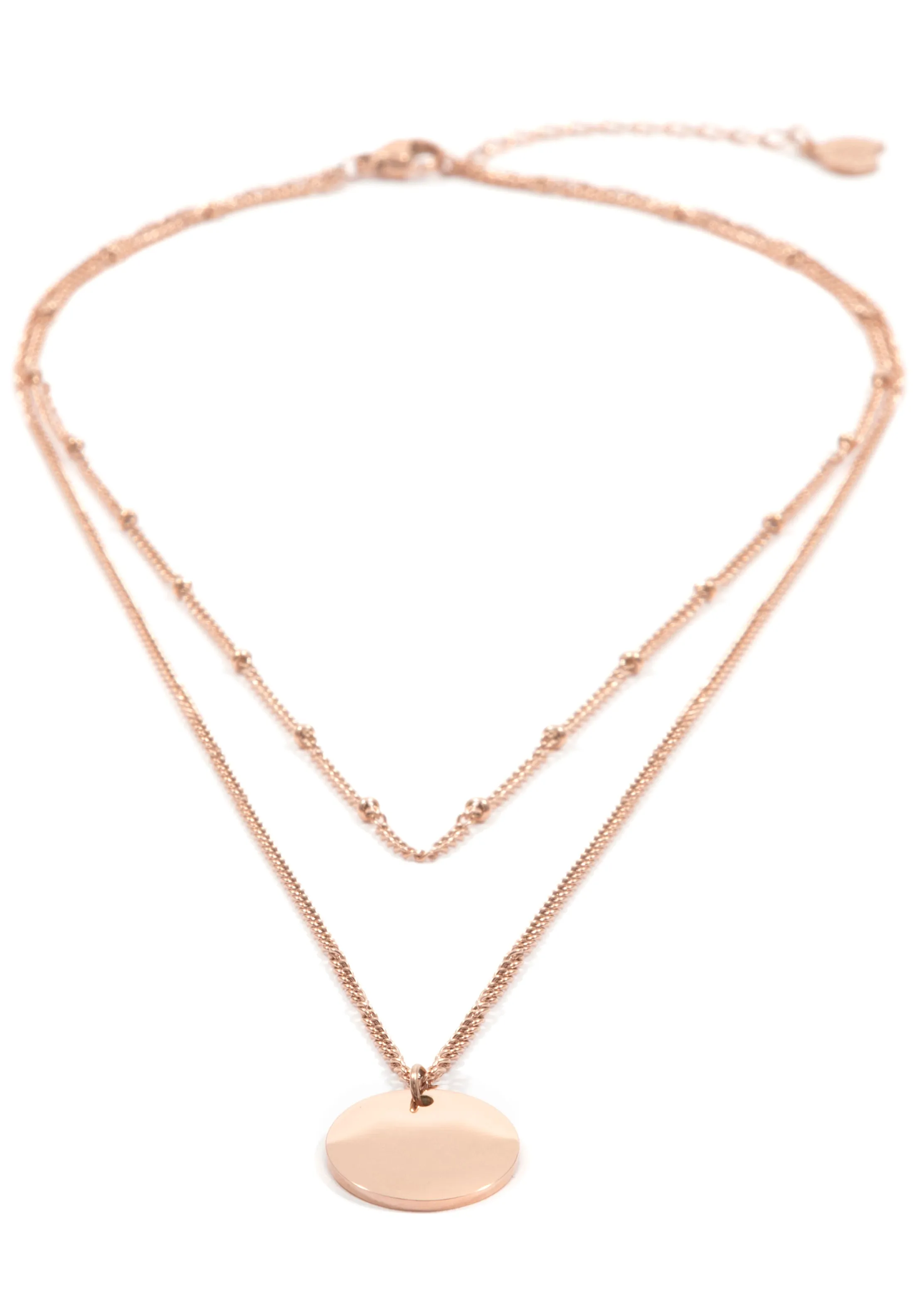 Layered Circle Necklace Rose Gold