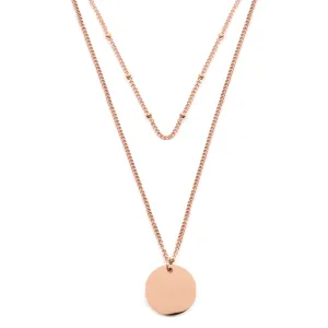 Layered Circle Necklace Rose Gold