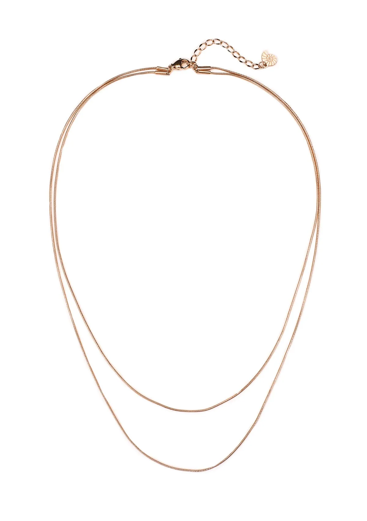 Layered Necklace Snake Chain Rose Gold