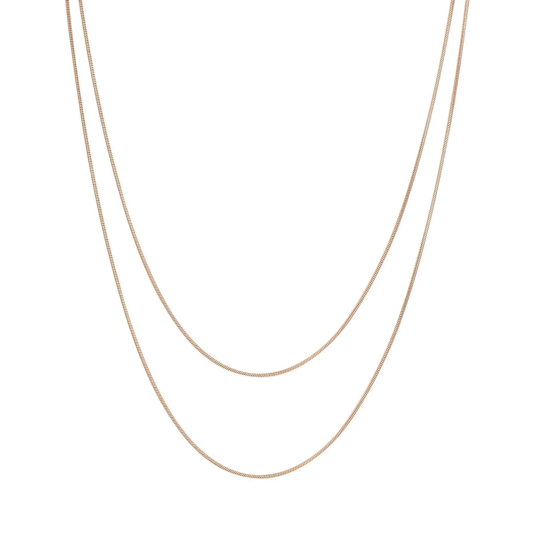 Layered Necklace Snake Chain Rose Gold