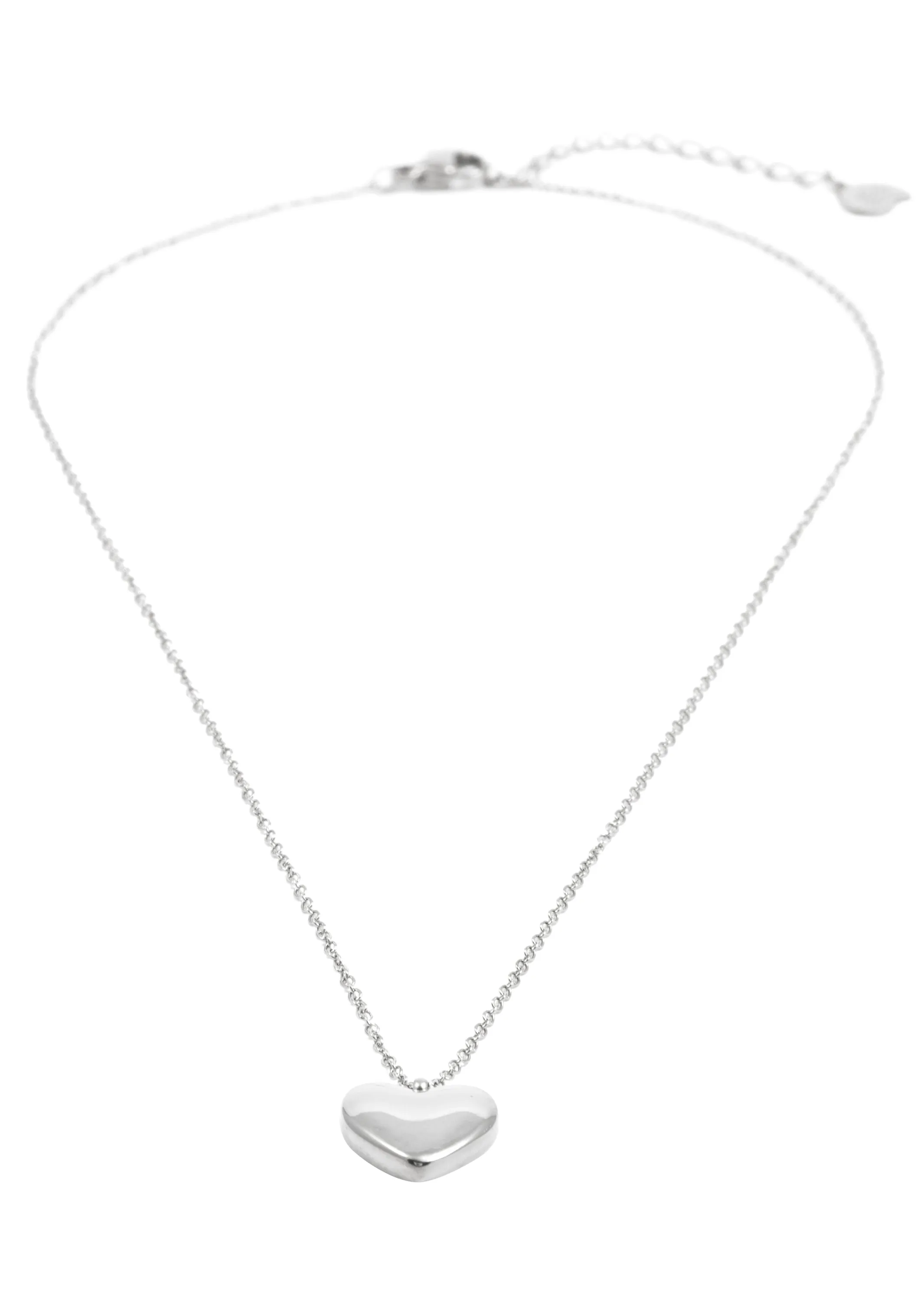 Love Heart Pendant Necklace Silver