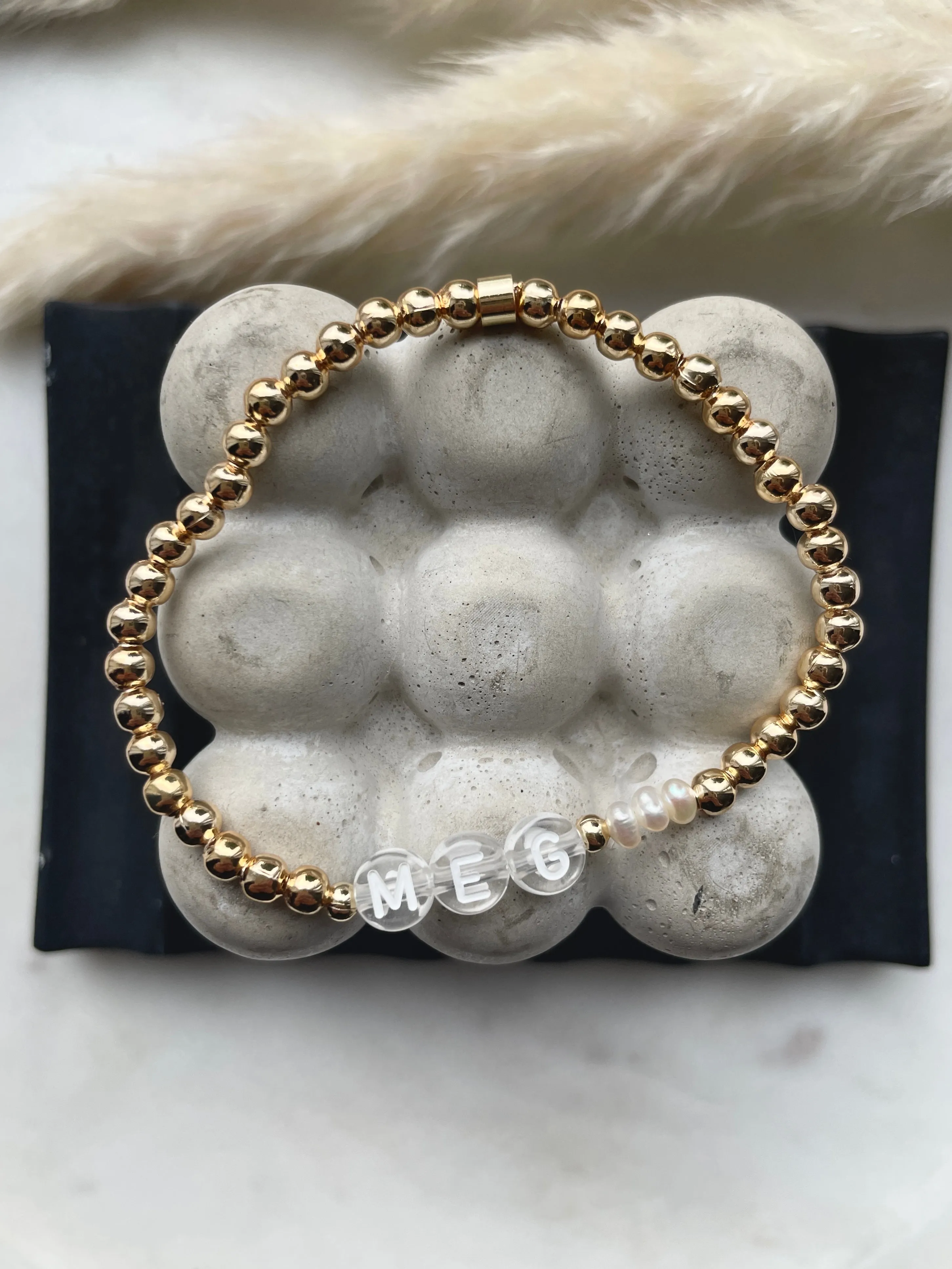 Luxe Personalised & pearls bracelet