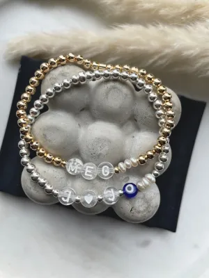 Luxe Personalised & pearls bracelet