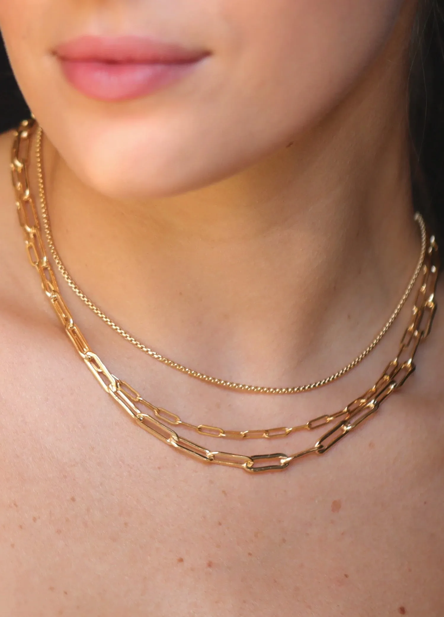 Mara Micro Rectangle Chain Choker 14K Gold Filled