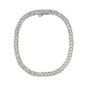 Men's 5mm Cuban Edge Chain with CZ silver