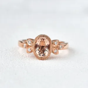 Morganite & Moissanite Rose Gold Ring