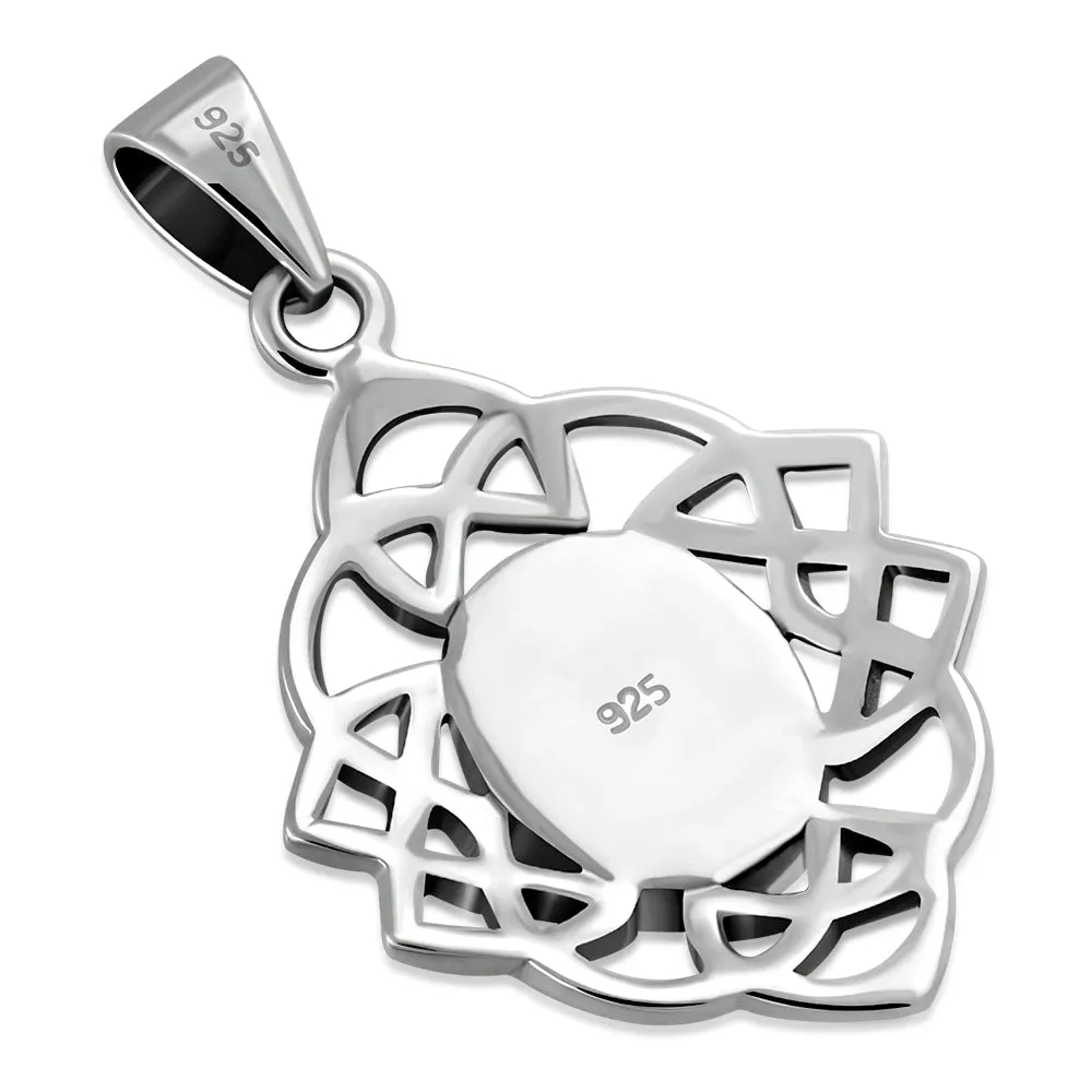 Mother of Pearl Celtic Knot Silver Pendant