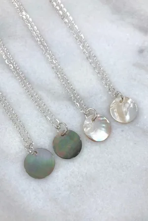 Mother of Pearl Coin Necklace