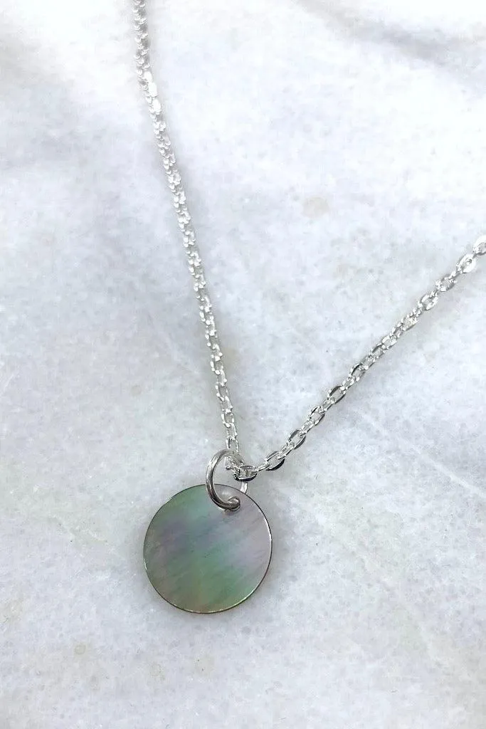 Mother of Pearl Coin Necklace