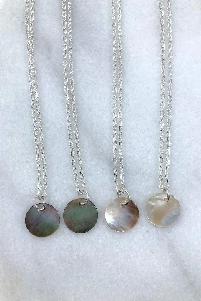 Mother of Pearl Coin Necklace