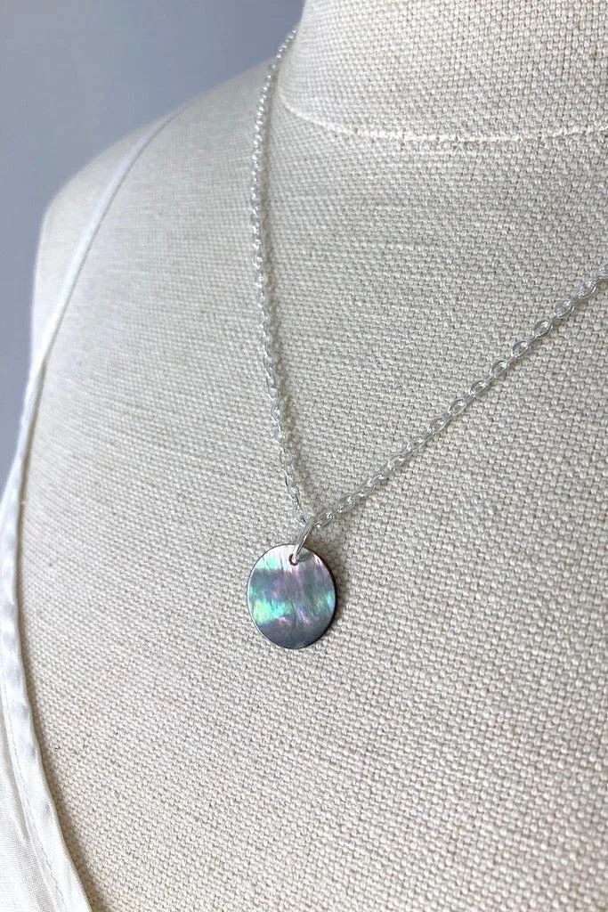 Mother of Pearl Coin Necklace