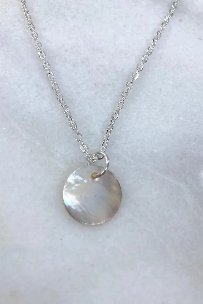 Mother of Pearl Coin Necklace