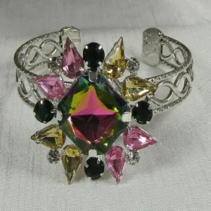 Multi-colored Crystal Cuff Bracelet