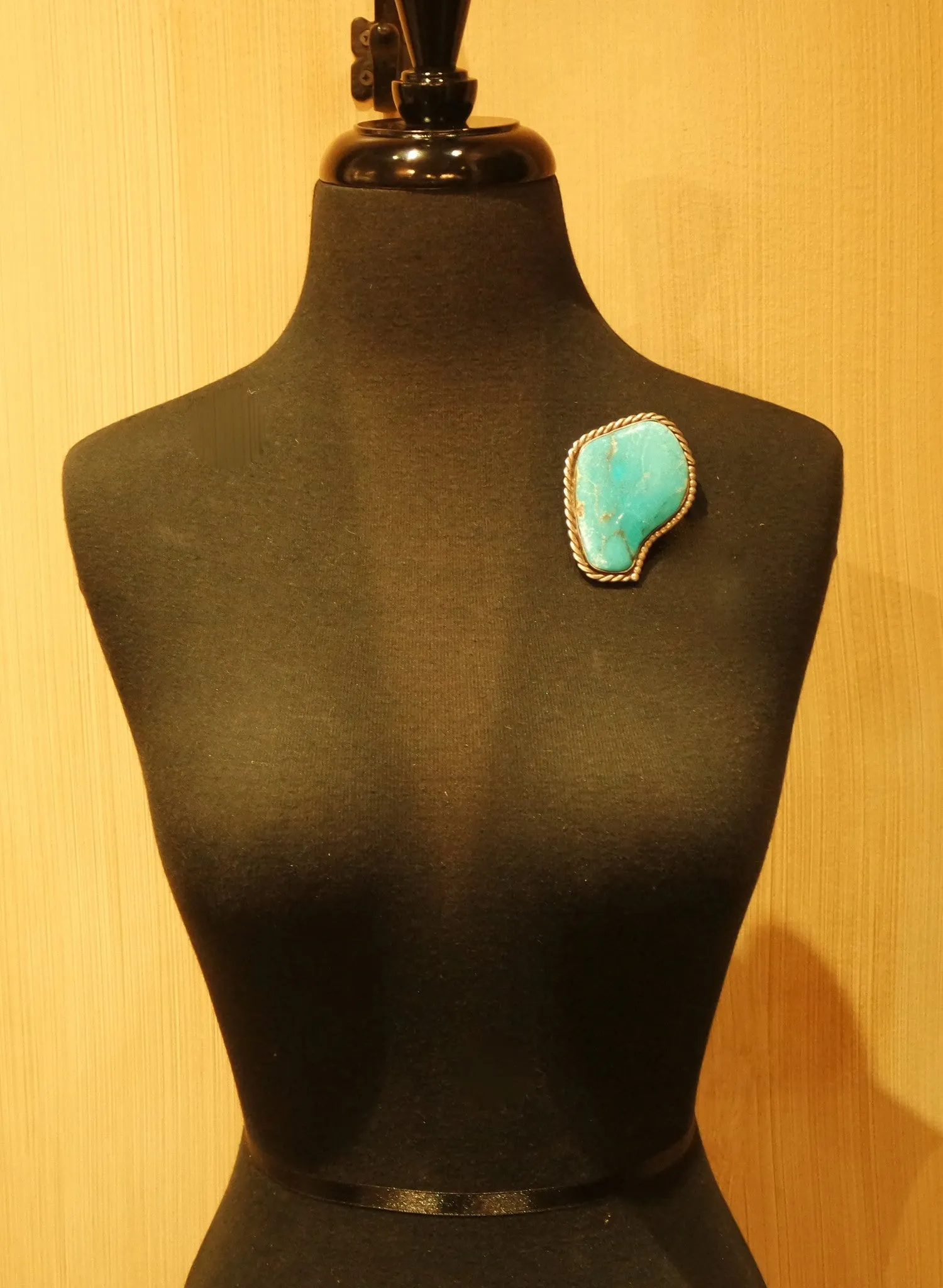 Navajo Pawn Silver and Turquoise Pin/Brooch/Pendant